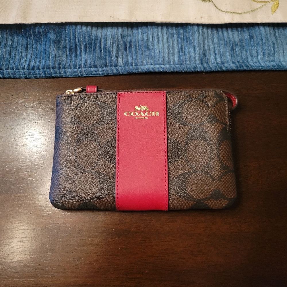 Coach corner zip wristlet